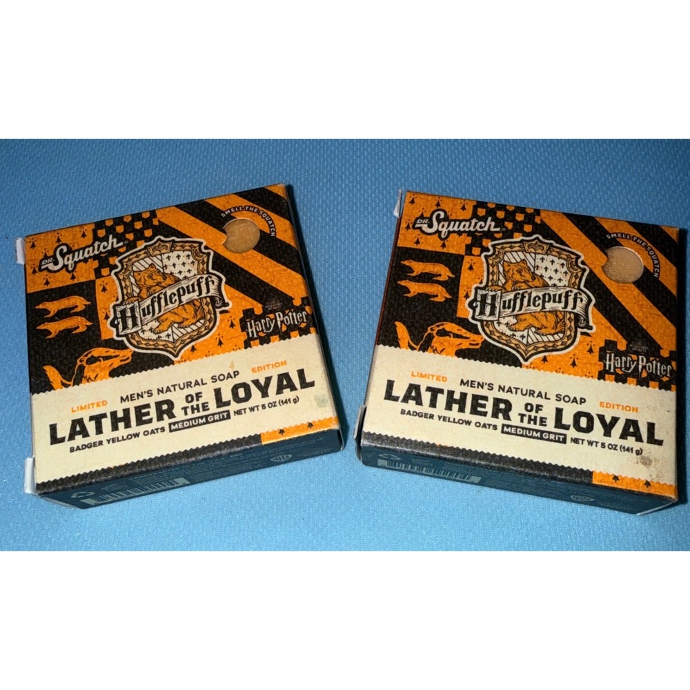 Dr. Squatch Soap Men 5oz NEW Harry Potter Hufflepuff Lather of the Loyal 2-pk
